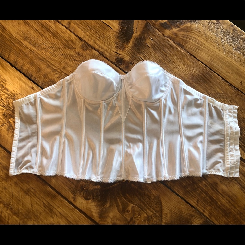 White Strapless Wedding Dress Corset 34 D